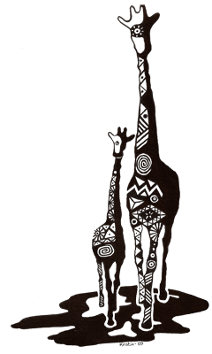 illustrasjon - giraff ink